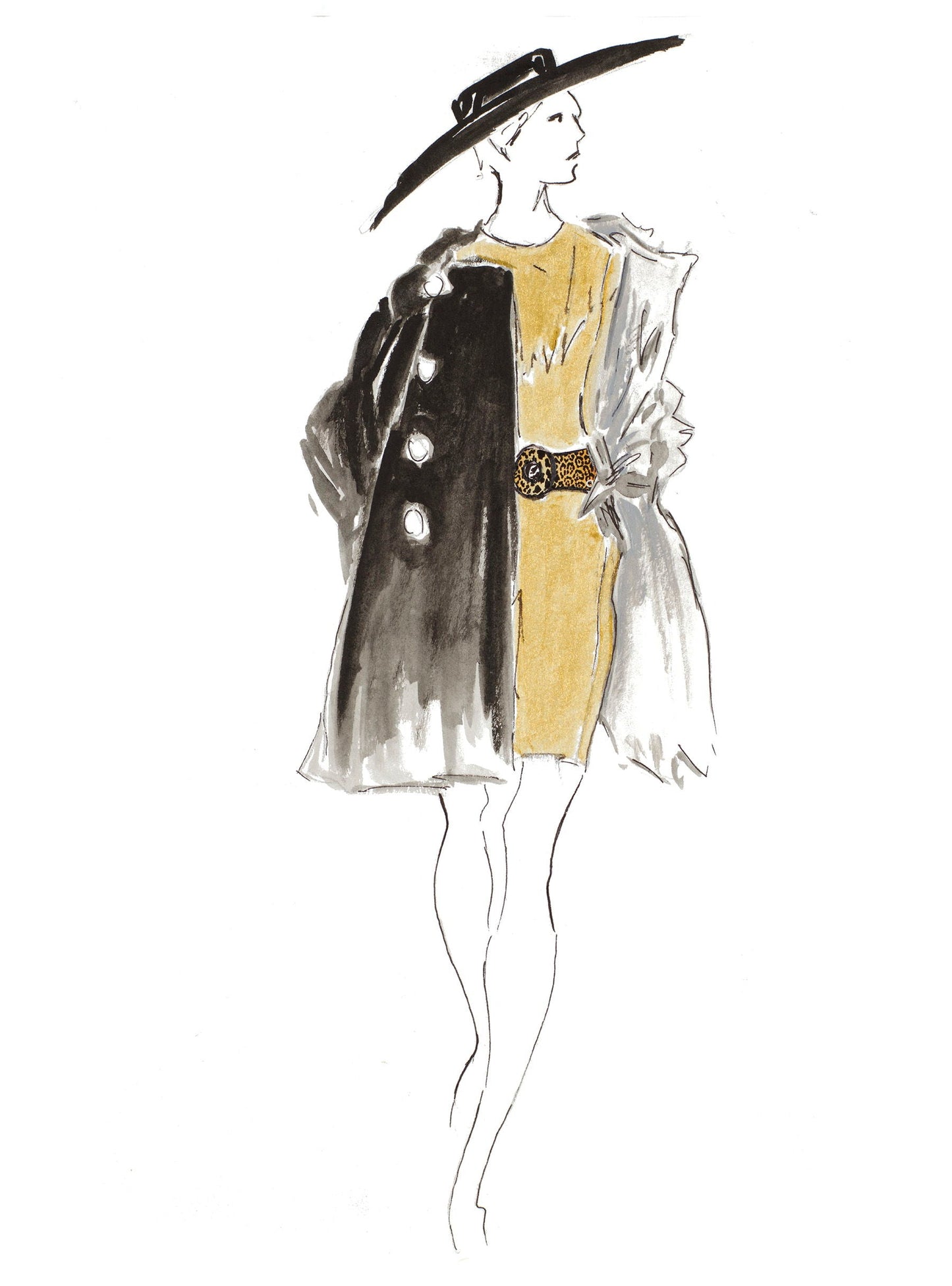 Fashion Sketch I By Patricia Pinto - White Classy Art