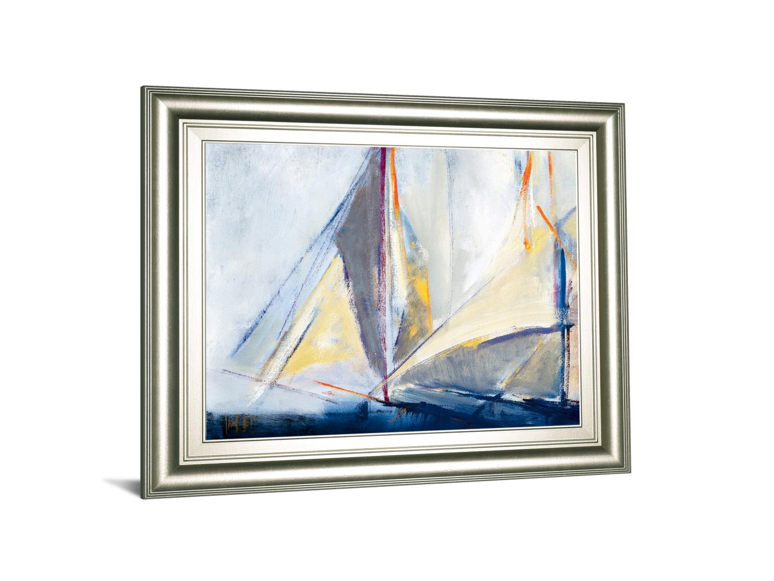 Light Breeze By Torres, M.A. - Framed Print Wall Art - Light Blue Classy Art