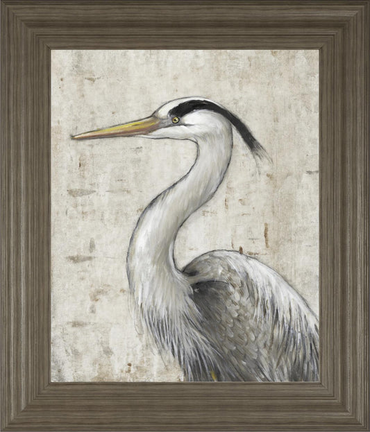 22x26 Grey Heron II By Tim OToole - Dark Gray Classy Art