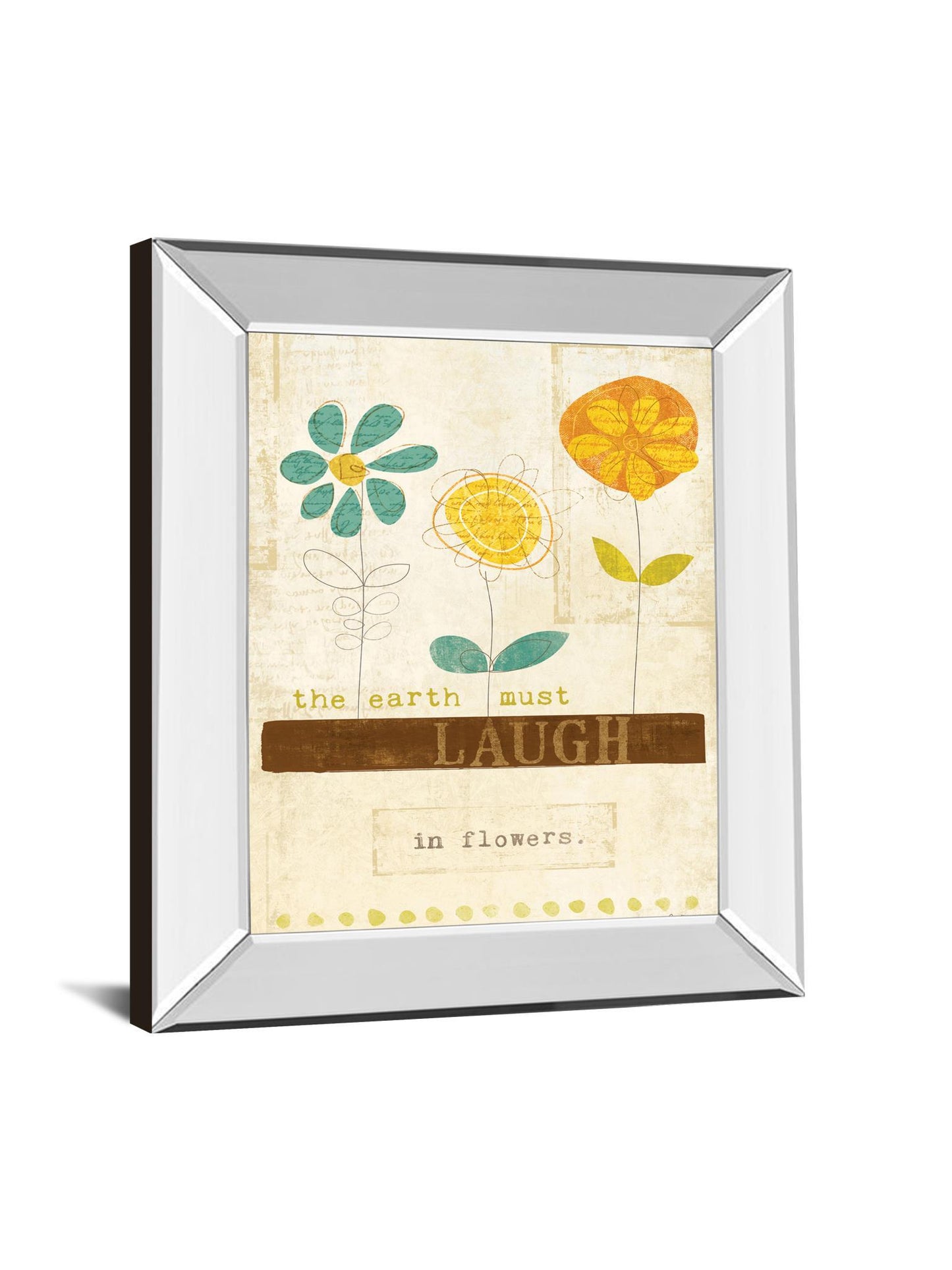 Laugh In Flowers By Mollie B - Mirror Framed Print Wall Art - Orange Classy Art