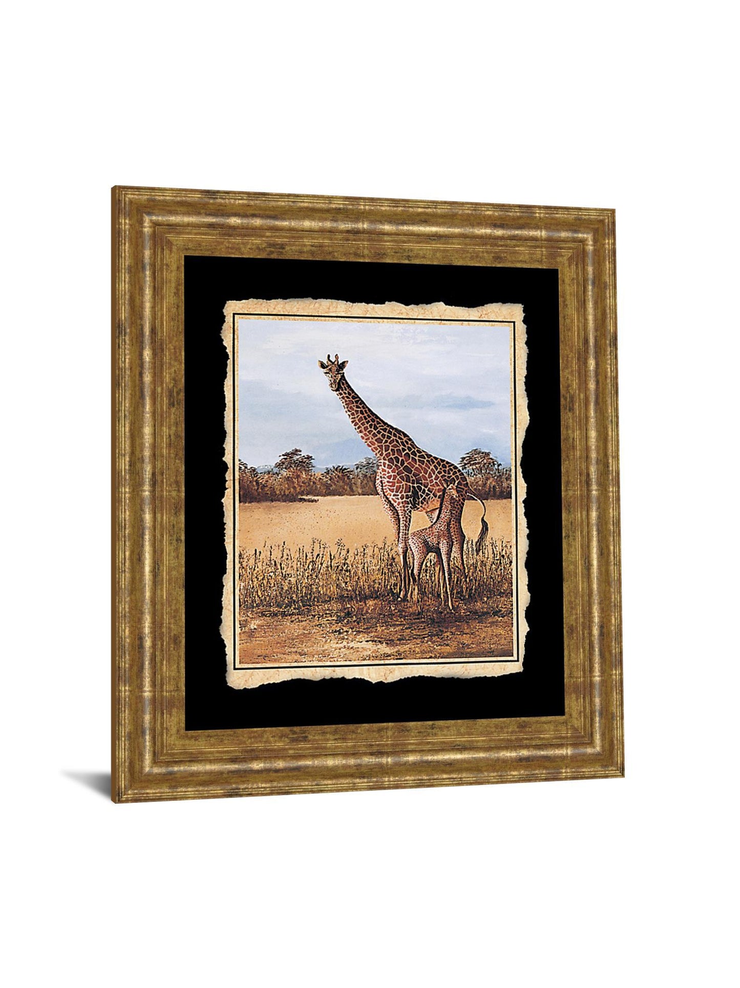 Giraffe - Framed Print Wall Art - Beige Classy Art