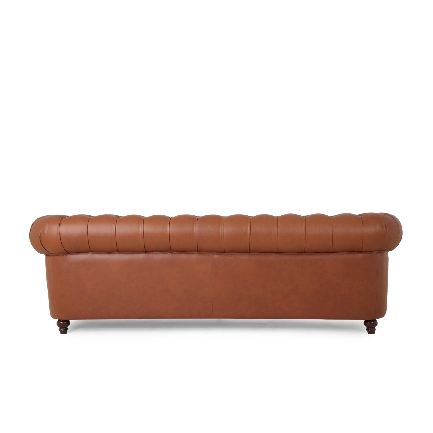 Estella Cognac Nail Head Chesterfield Leather 3 Seater Sofa House to Home Furnishings LLC