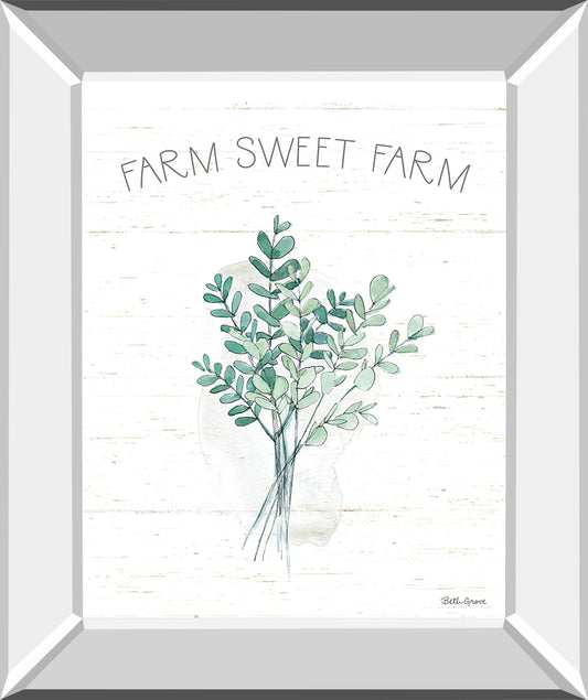 Farmhouse Cotton V By Beth Grove - Mirror Framed Print Wall Art - White Classy Art