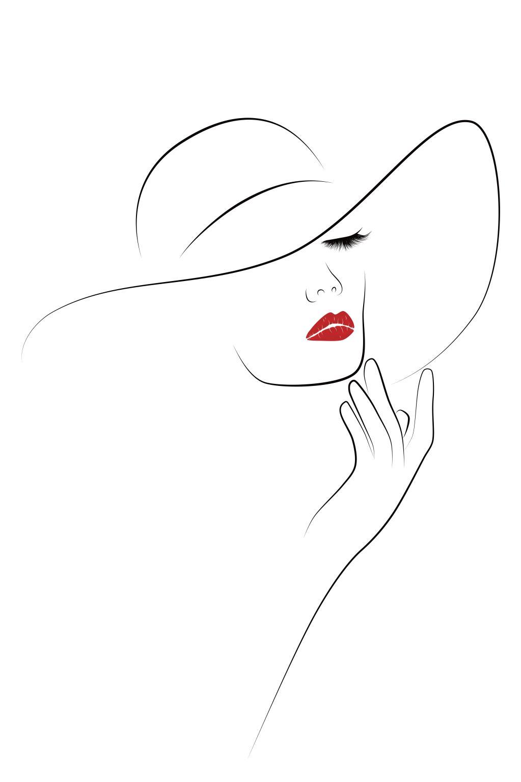 Small - Hat Couture III By Jj Design - White Classy Art