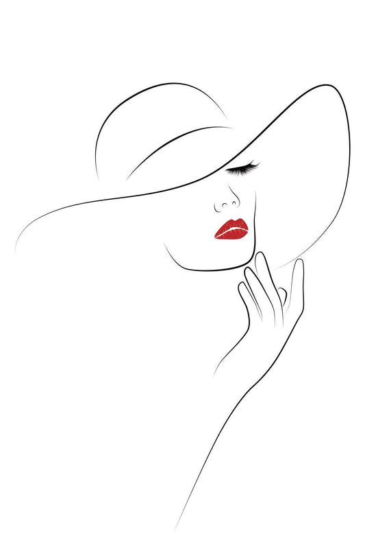 Small - Hat Couture III By Jj Design - White Classy Art