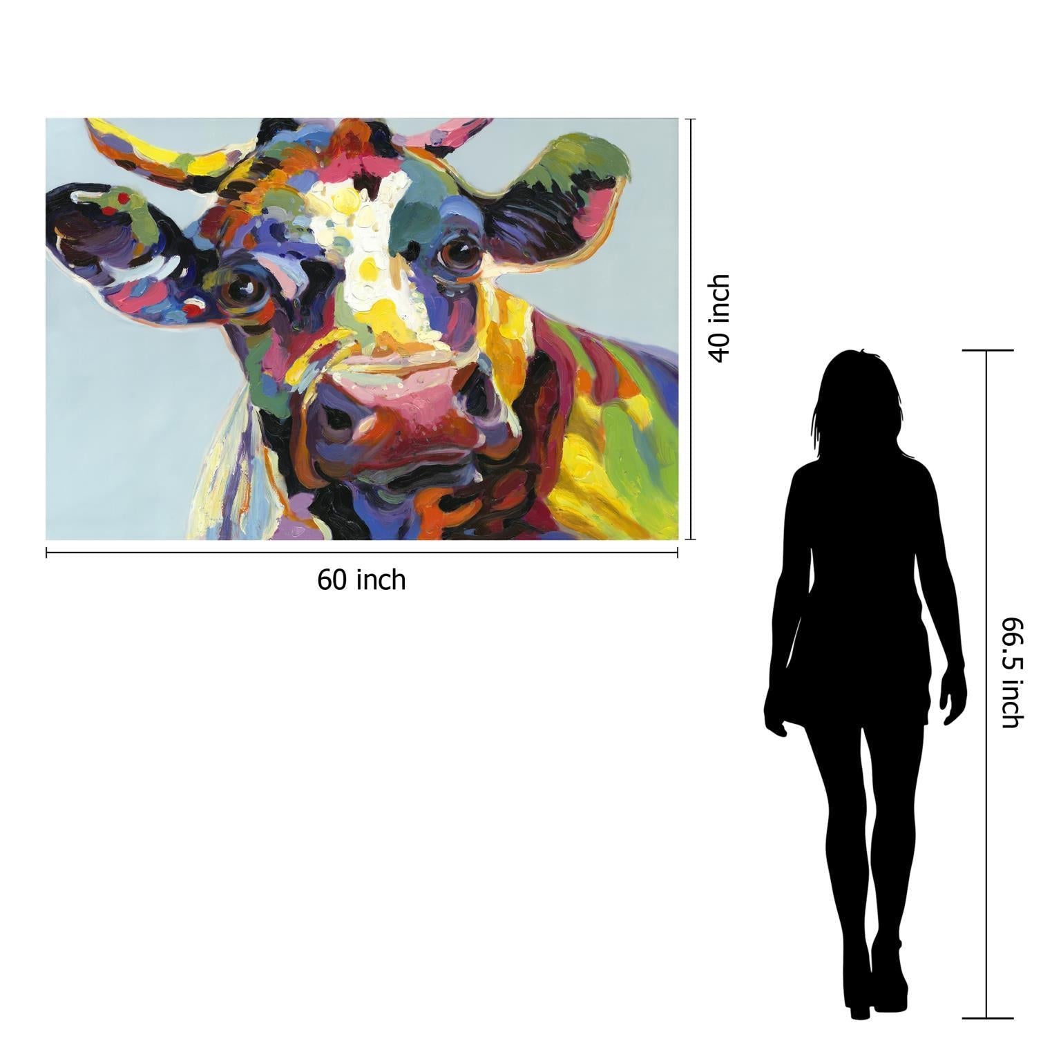 Temp Glass With Foil - Abstract Cow - Blue Classy Art