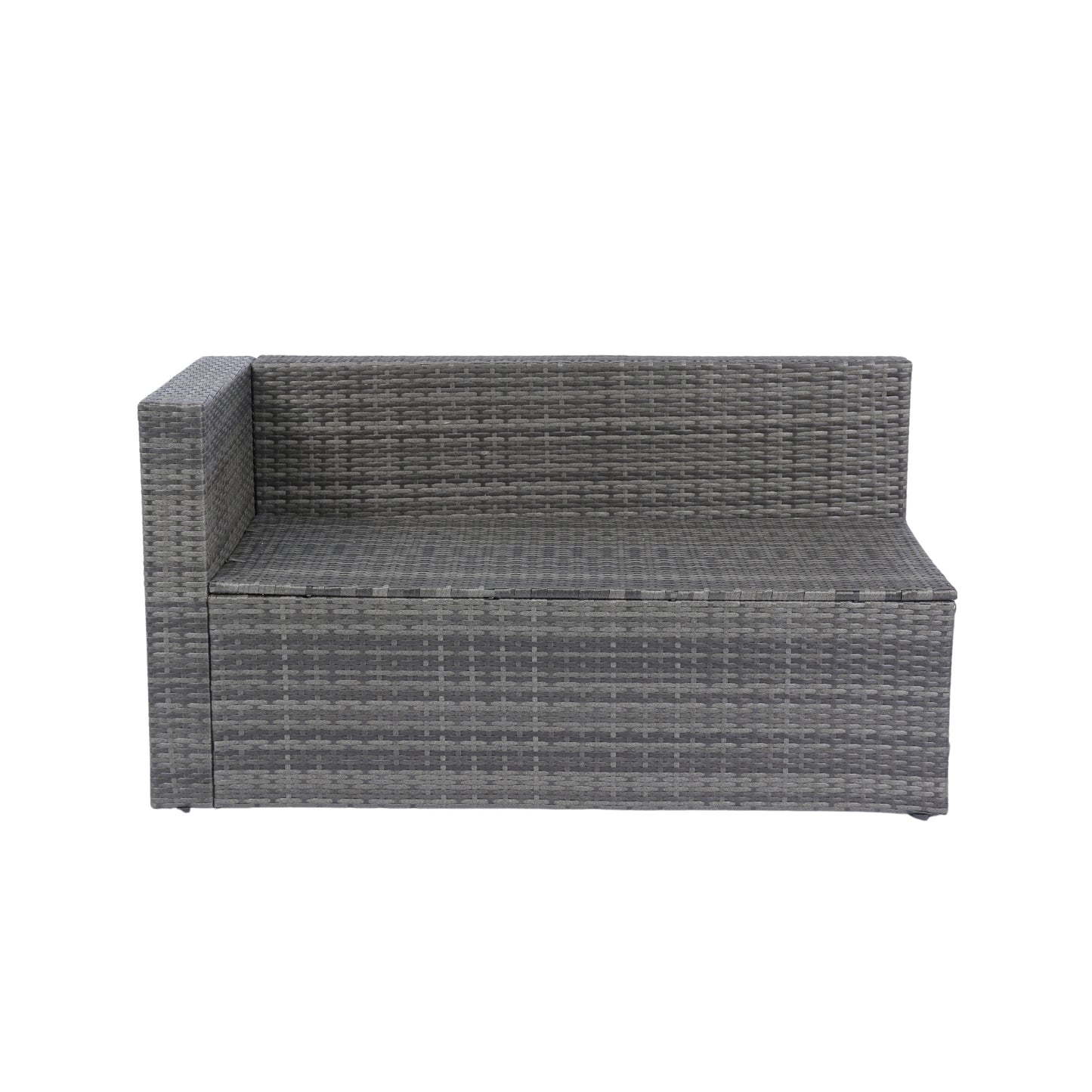 5 Pieces PE Rattan sectional Outdoor Furniture Cushioned U Sofa set with 2 Pillow Grey wicker + Black Cushion House to Home Furnishings LLC