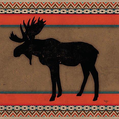 Out West Moose By Mollie B. - Red Classy Art