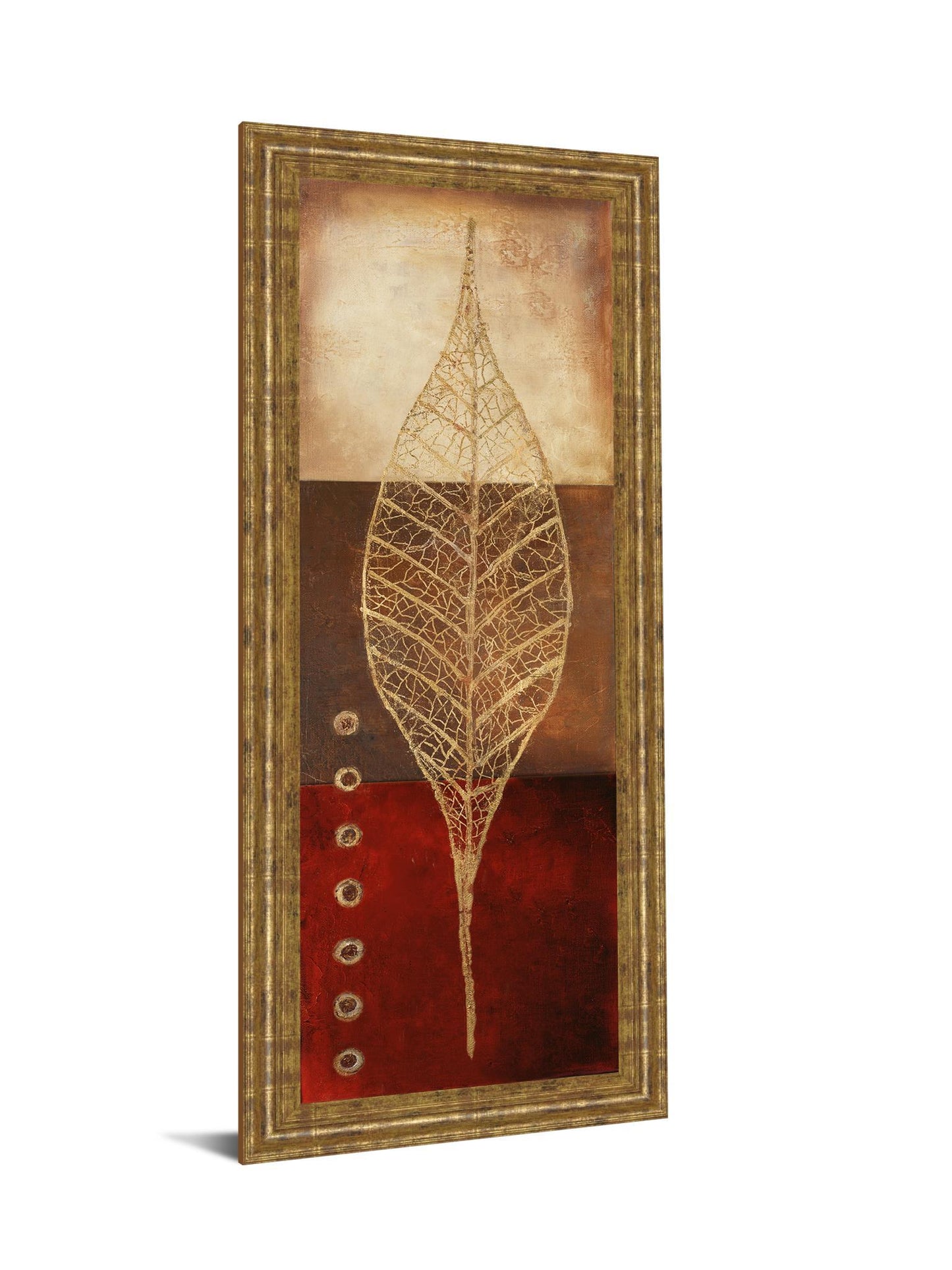 Fossil Leaves Il By Patricia Pinto - Framed Print Wall Art - Red Classy Art