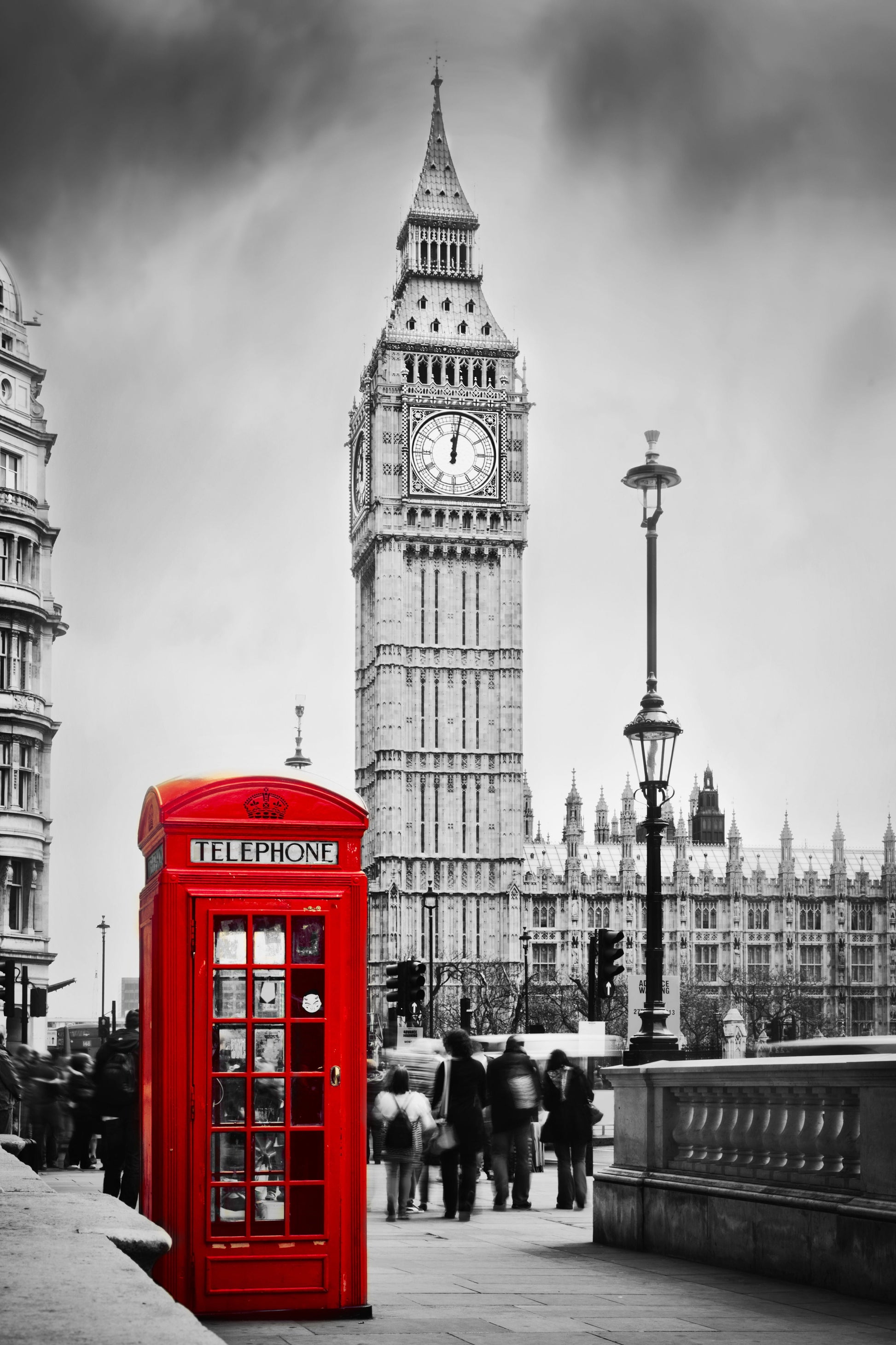 Red Phone Booth - Dark Gray Classy Art