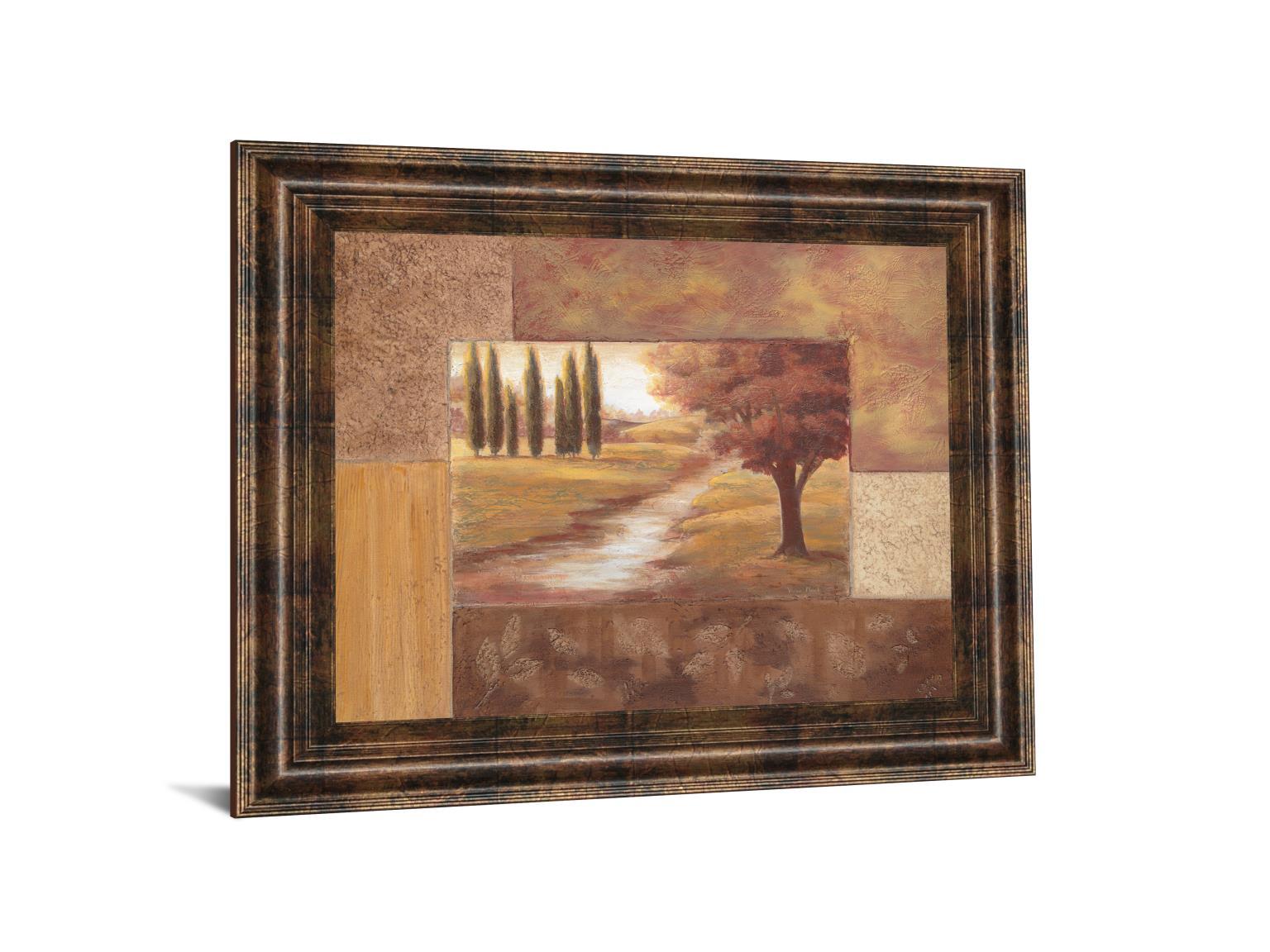 Peaceful Stream Il By Vivian Flasch - Framed Print Wall Art - Dark Brown Classy Art