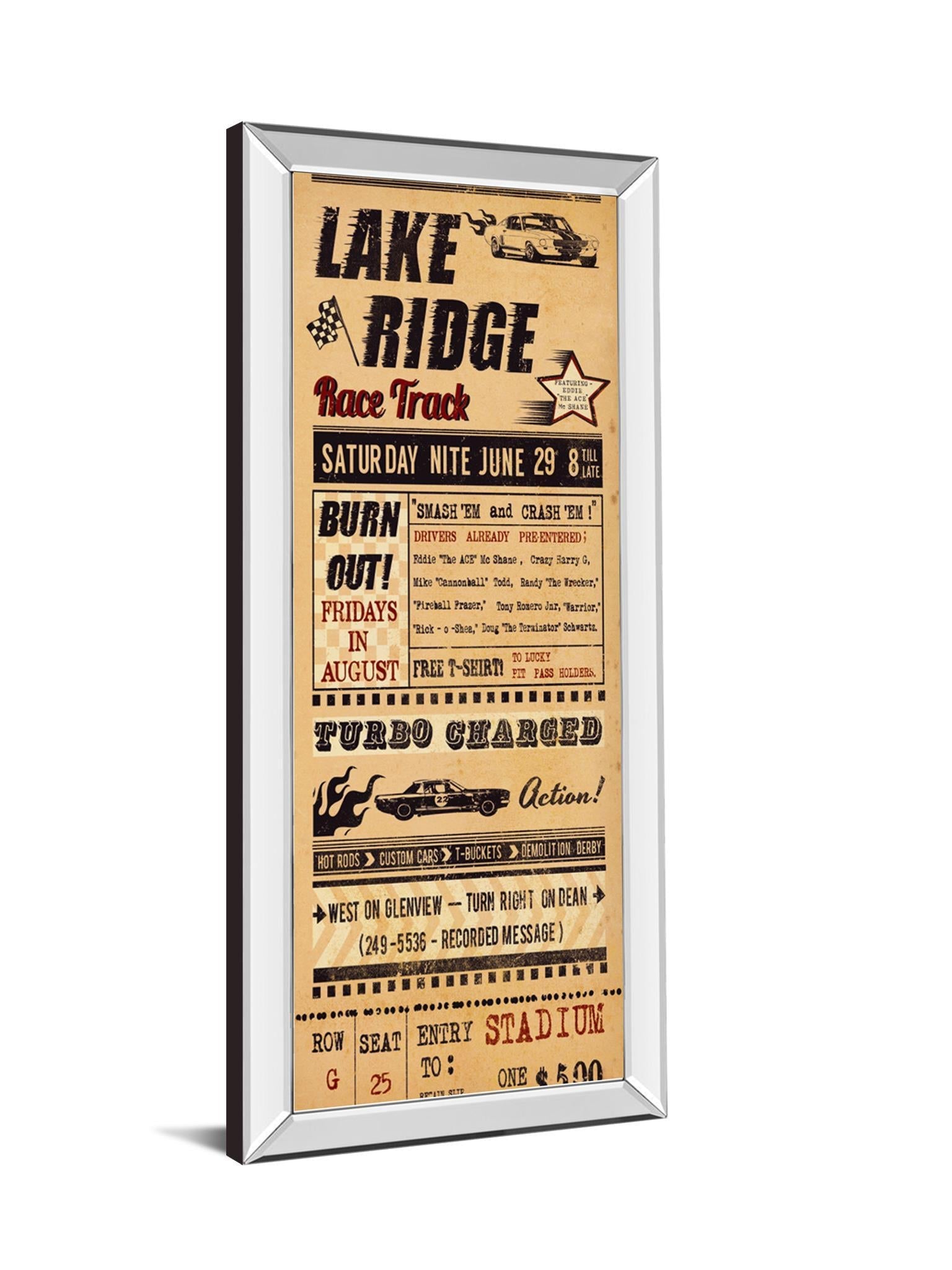 Lake Ridge By The Vintage Collection - Mirrored Frame Wall Art - Light Brown Classy Art