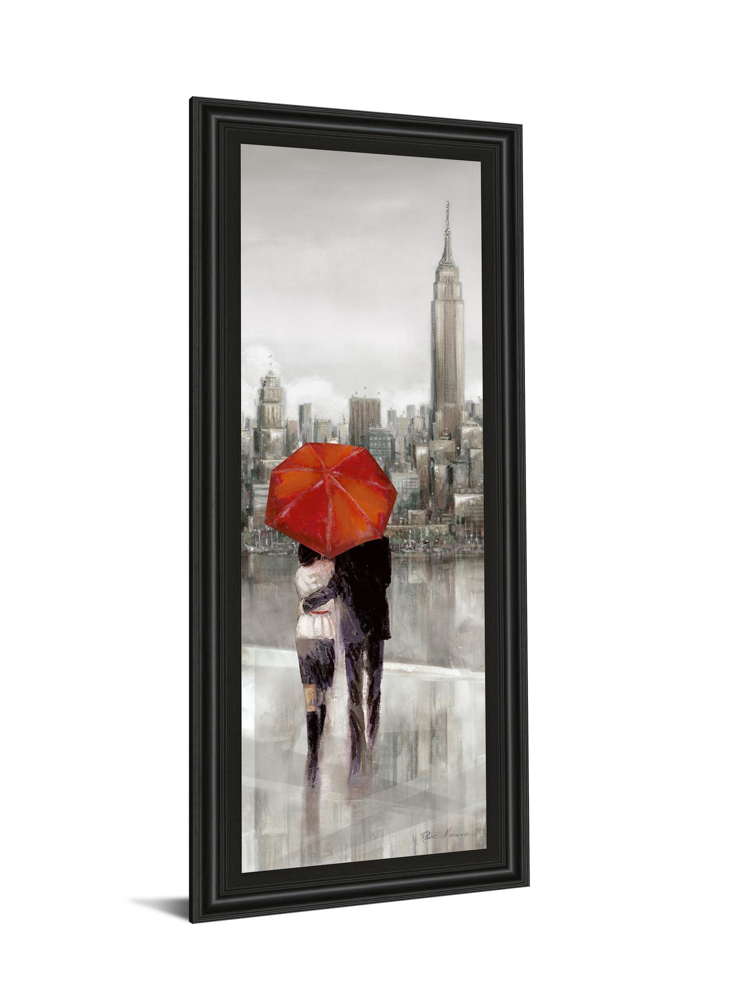 New York Stroll By Ruanne Manning - Framed Print Wall Art - Red Classy Art