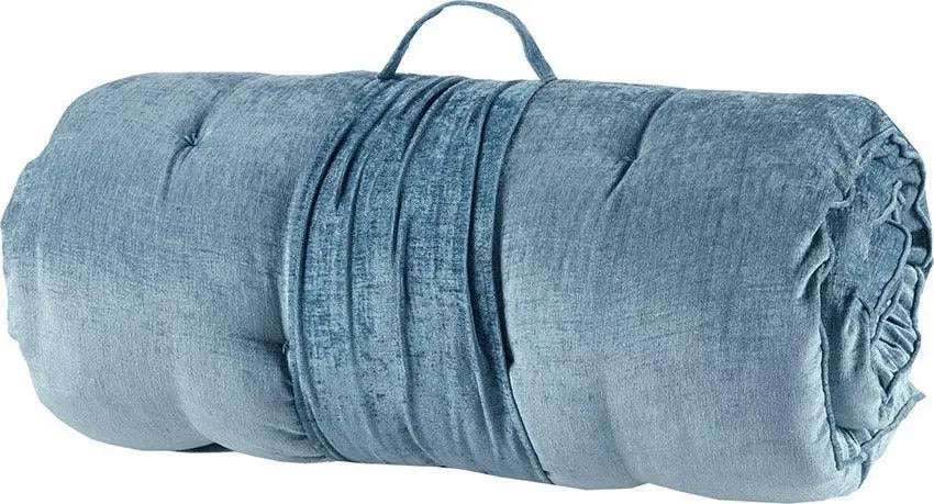 Edelia Poly Chenille Lounge Floor Pillow Cushion Aqua Olliix.com