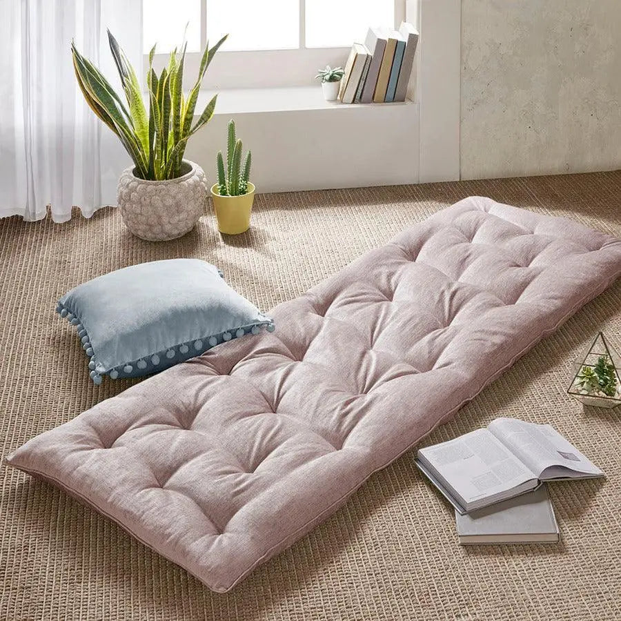 Edelia Poly Chenille Lounge Floor Pillow Cushion Blush Olliix.com