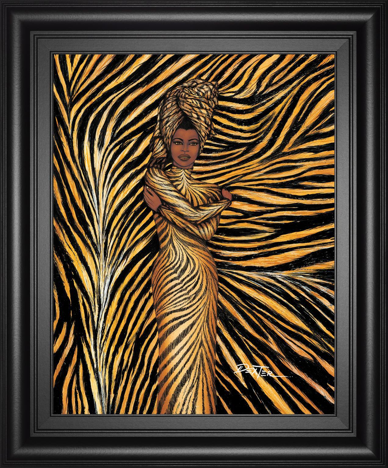 22x26 Tiger Inspired Fashion By Dexter Griffin - Yellow Classy Art