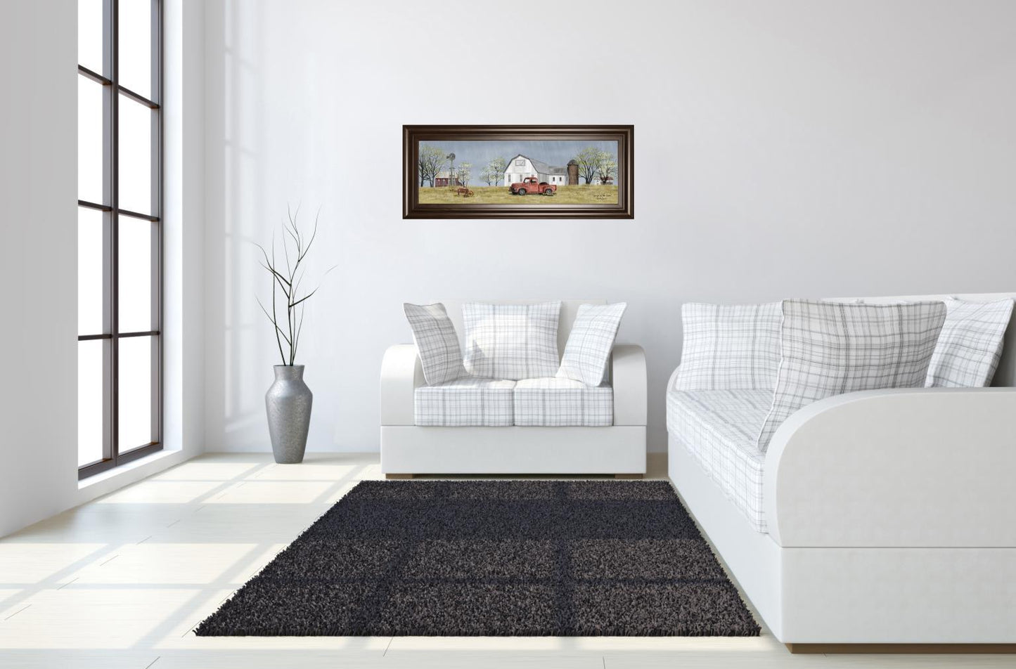 Spring On The Farm By Billy Jacobs - Dark Gray Classy Art