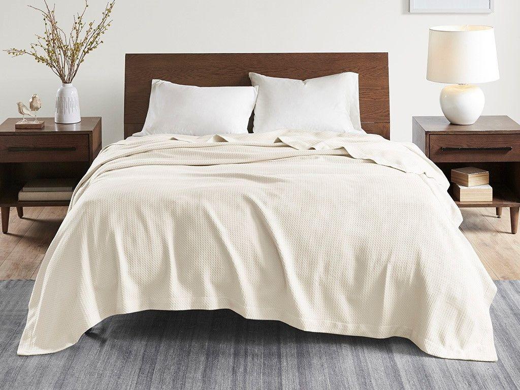 Egyptian Cotton Full | Queen Blanket Ivory Olliix.com