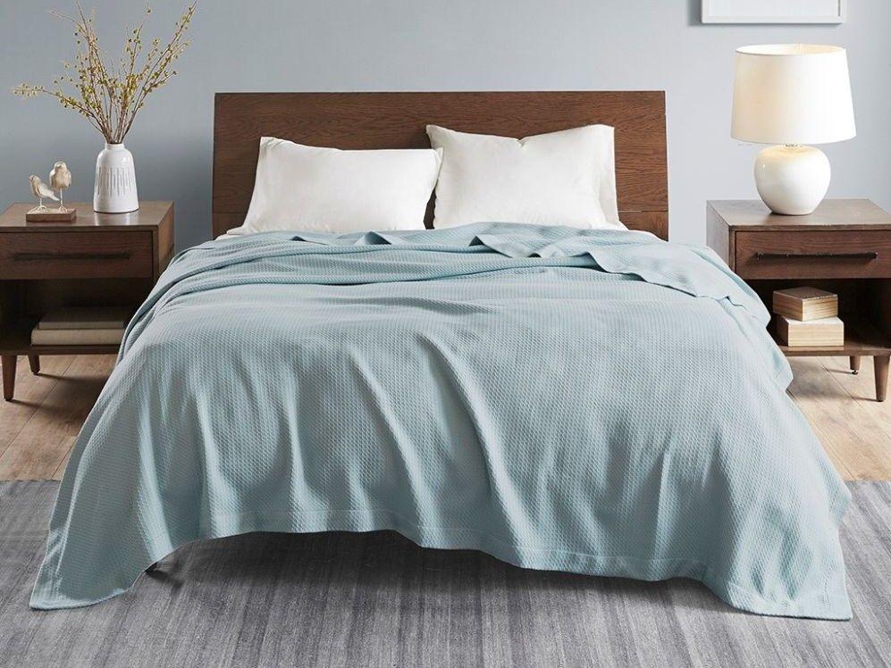 Egyptian Cotton Full | Queen Blanket Light Blue Olliix.com