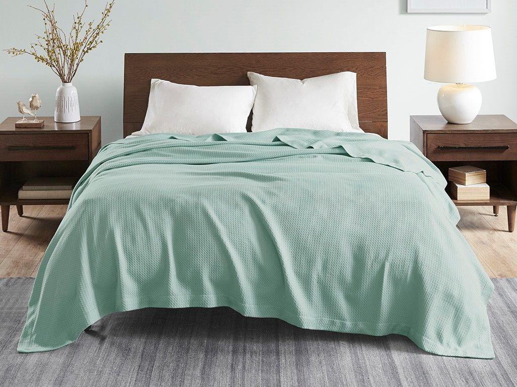 Egyptian Cotton Full | Queen Blanket Seafoam Olliix.com