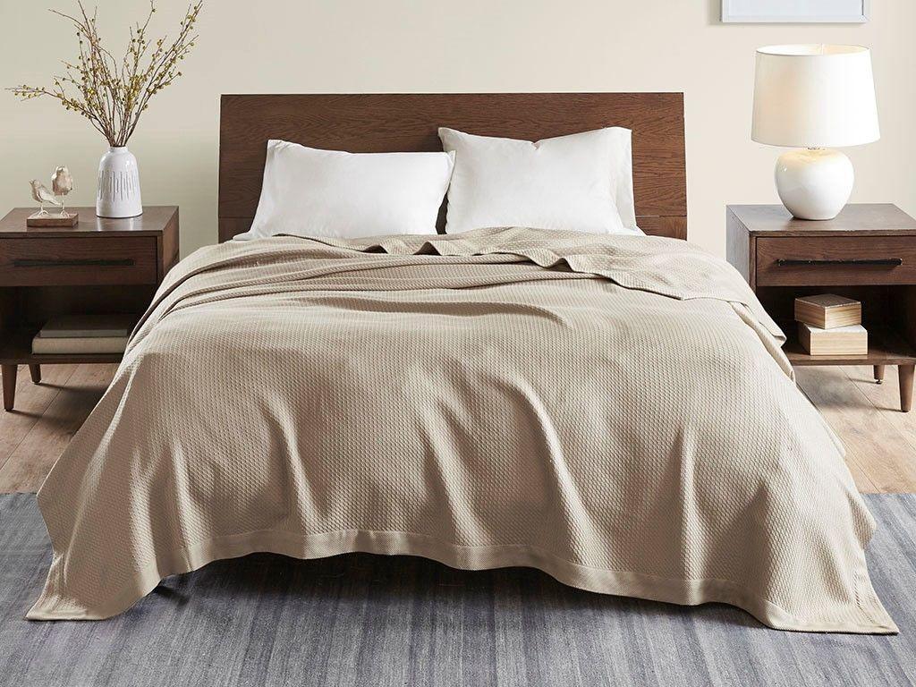 Egyptian Cotton King Blanket Khaki Olliix.com