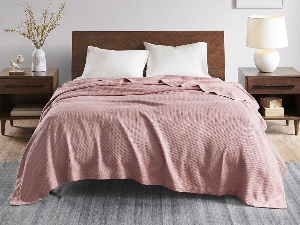 Egyptian Cotton Twin Blanket Rose Olliix.com