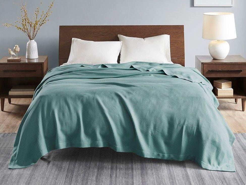 Egyptian Cotton Twin Blanket Teal Olliix.com