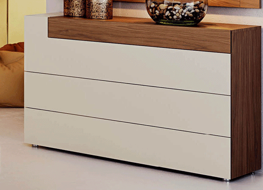 ESF Furniture - Elena Single Dresser in Walnut - ELENADRESSER ESF Furniture