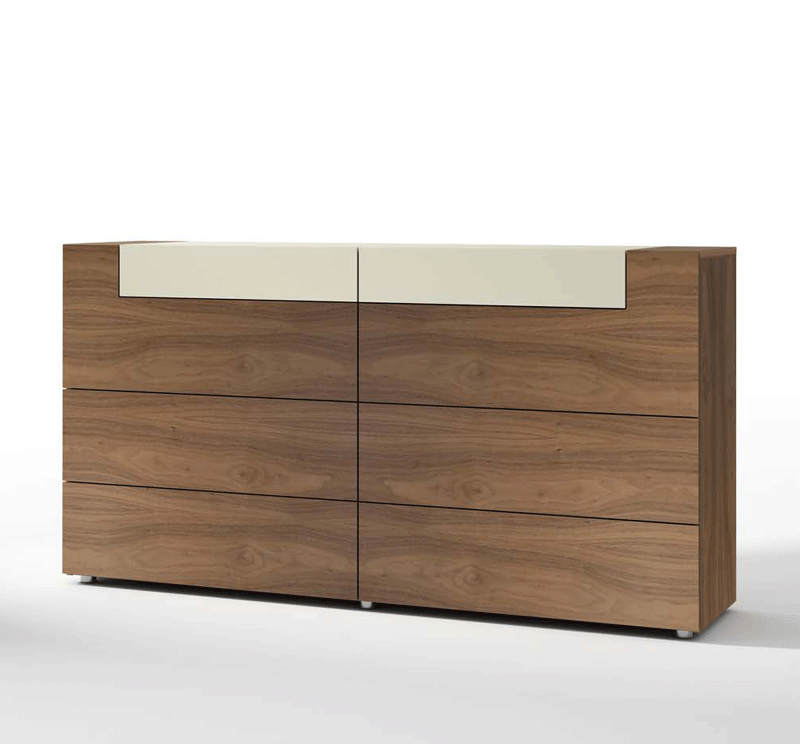 ESF Furniture - Elena Double Dresser in Walnut - ELENADRESSER158 ESF Furniture