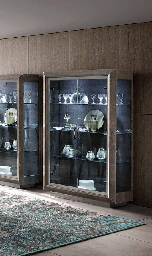 ESF Furniture - Camelgroup Italy 2 Door China Cabinet - ELITE 2 Door Silver Birch ESF Furniture