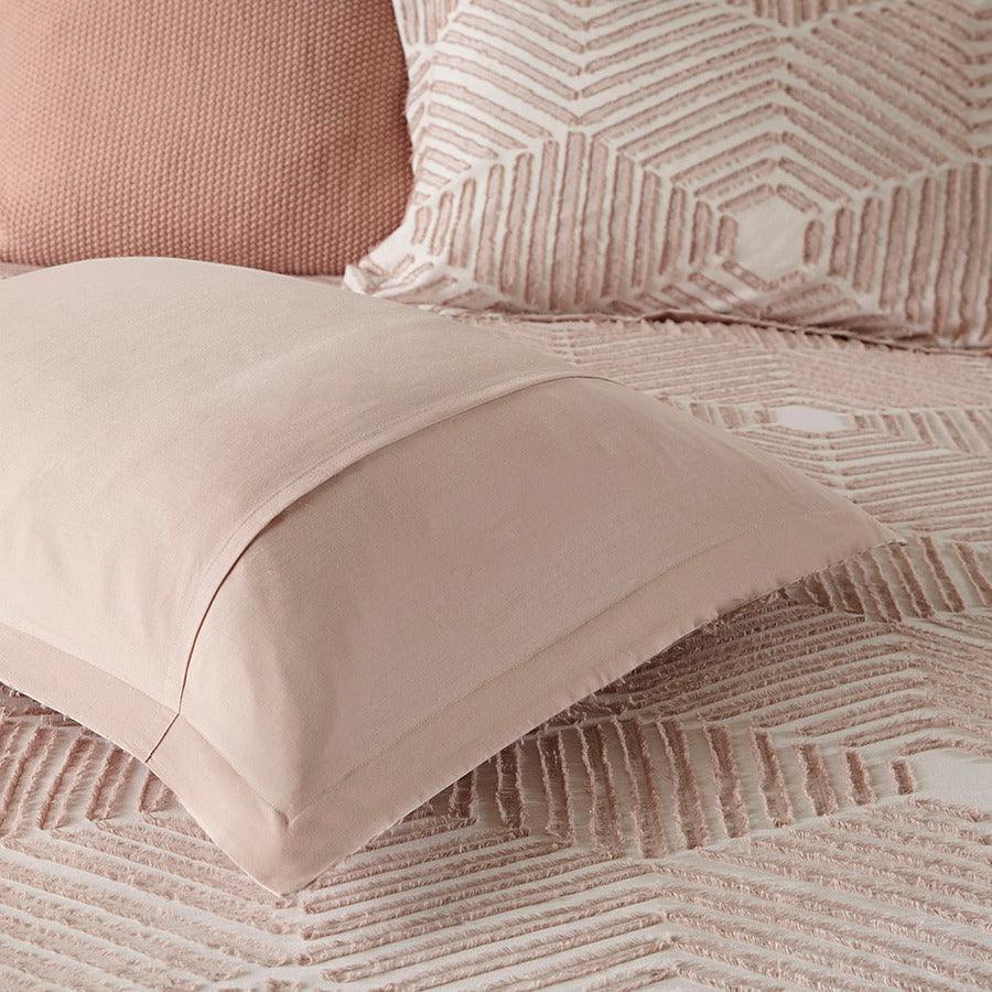 Ellipse Cotton Jacquard Comforter Set Blush Full/Queen Olliix.com