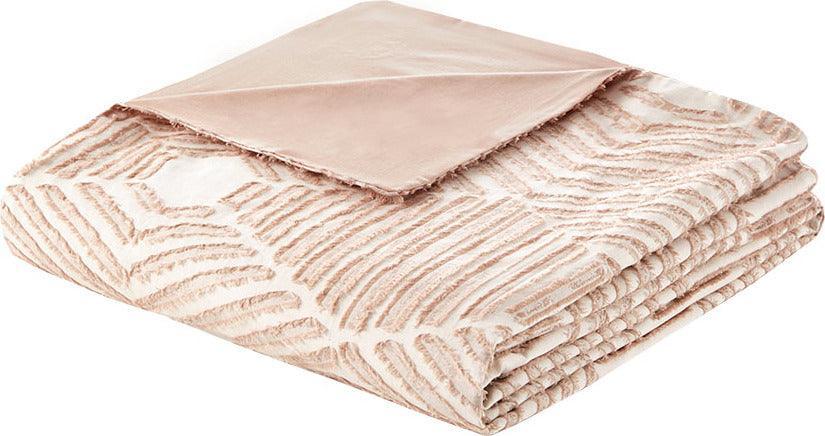 Ellipse Full/Queen Cotton Jacquard Duvet Cover Set Blush Olliix.com