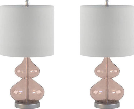 Ellipse Table Lamp Pink (Set of 2) Olliix.com