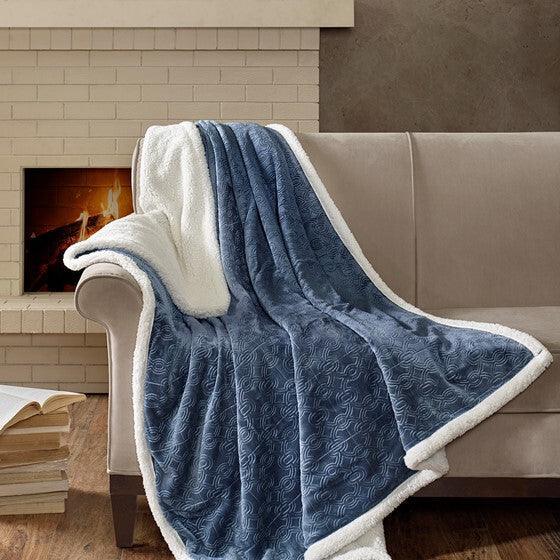 Elma Throw  Blue Olliix.com