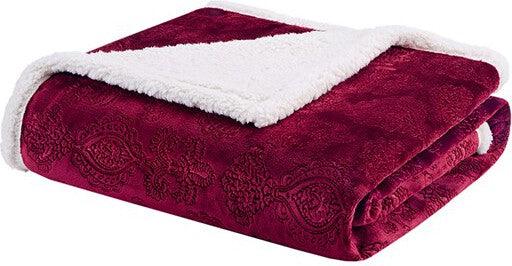 Elma Throw  Burgundy Olliix.com