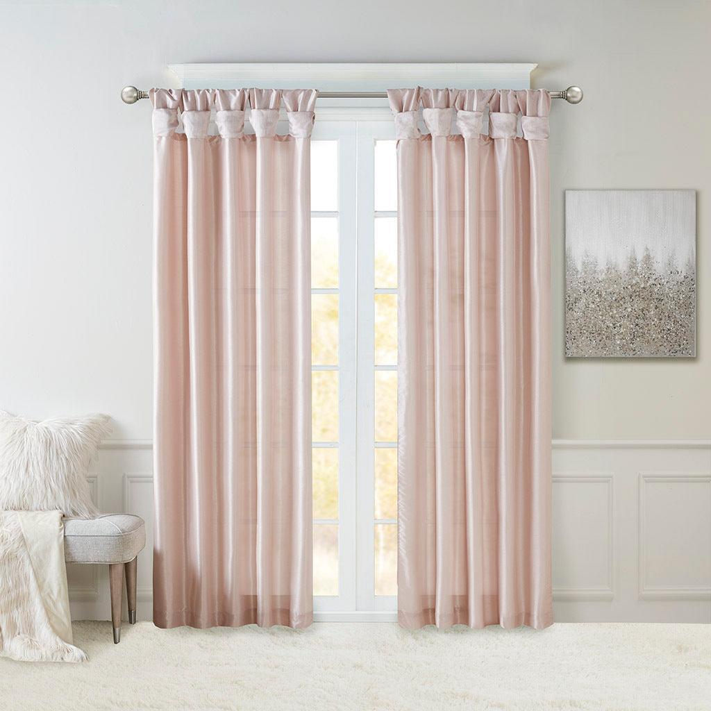 Emilia 108" Twist Tab Window Curtain Collection Blush Olliix.com