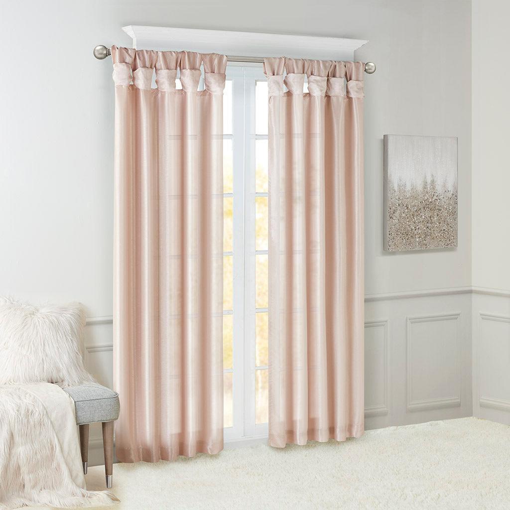 Emilia 108" Twist Tab Window Curtain Collection Blush Olliix.com