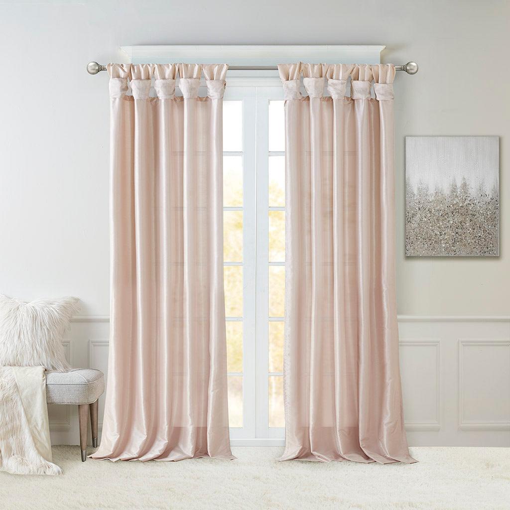 Emilia 108" Twist Tab Window Curtain Collection Blush Olliix.com