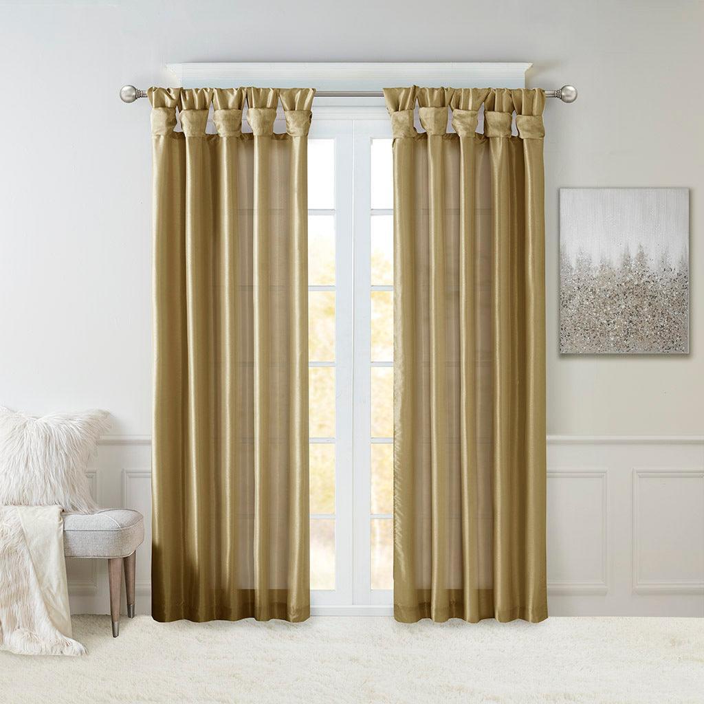 Emilia 108" Twist Tab Window Curtain Collection Bronze Olliix.com