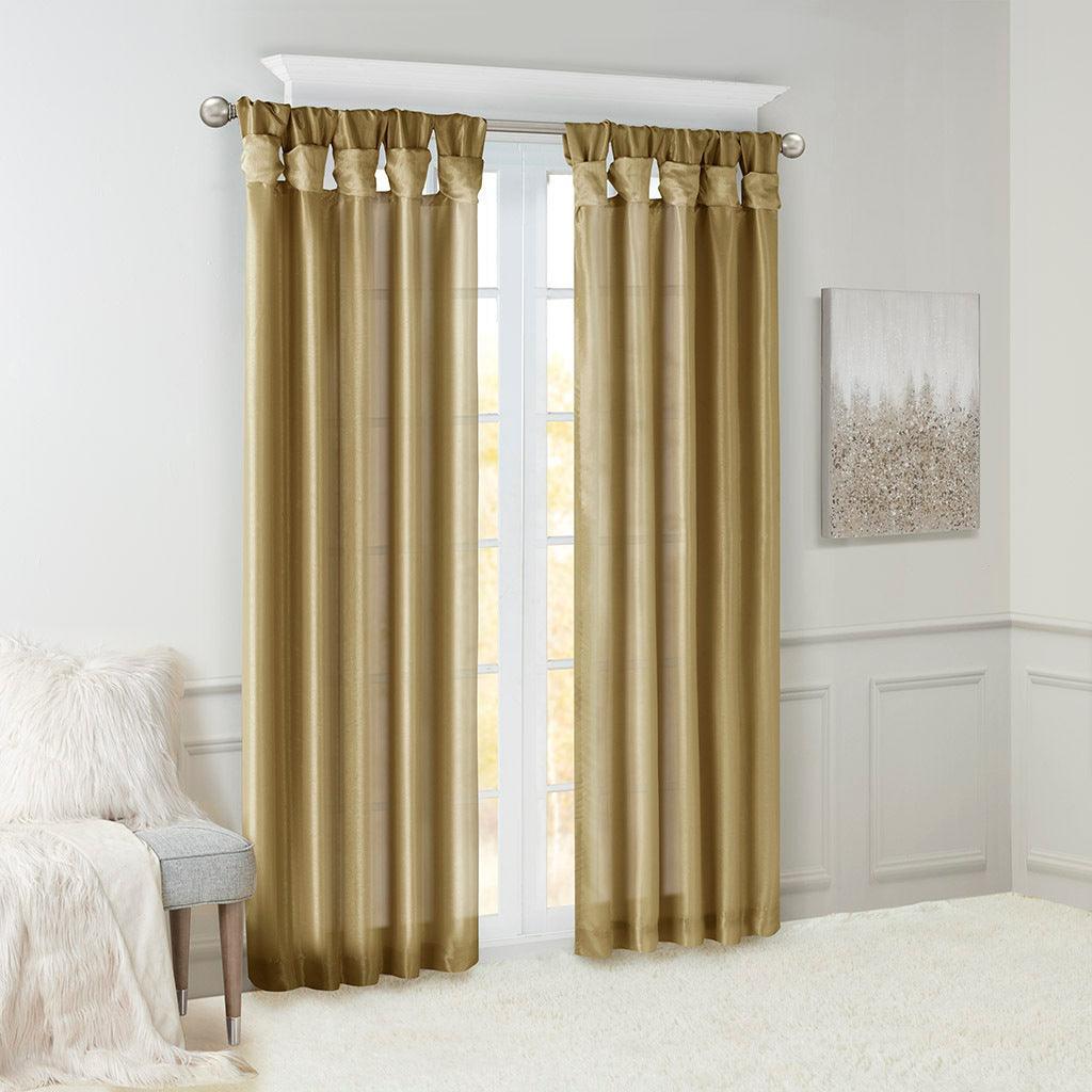 Emilia 108" Twist Tab Window Curtain Collection Bronze Olliix.com