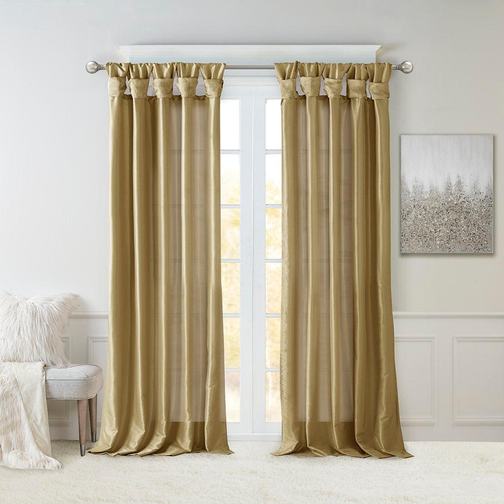 Emilia 108" Twist Tab Window Curtain Collection Bronze Olliix.com