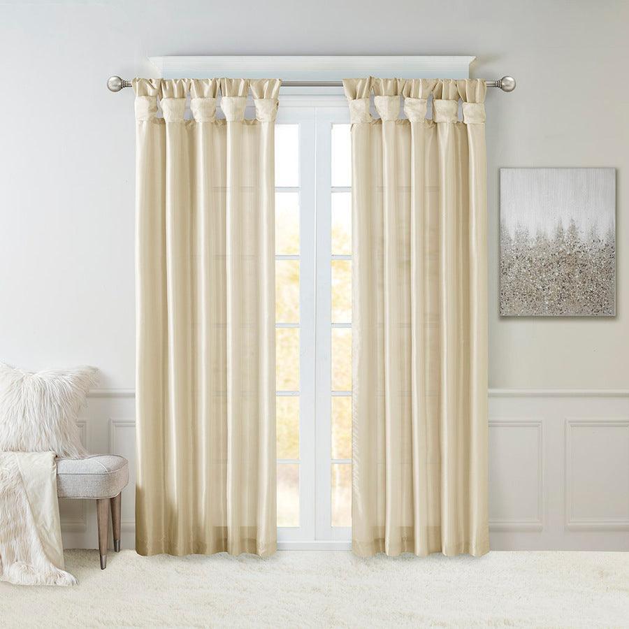 Emilia 108" Twist Tab Window Curtain Collection Champagne Olliix.com