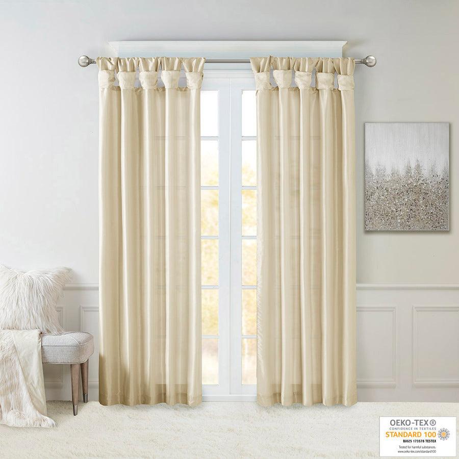 Emilia 108" Twist Tab Window Curtain Collection Champagne Olliix.com