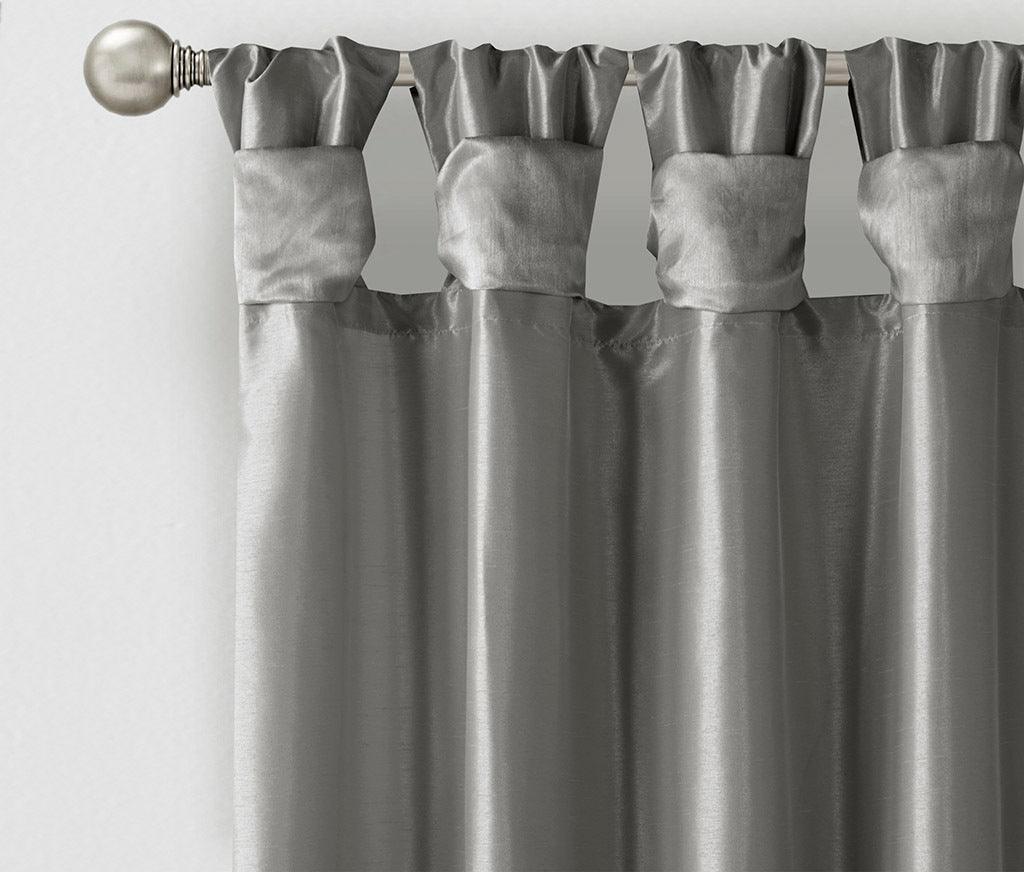 Emilia 108" Twist Tab Window Curtain Collection Charcoal Olliix.com