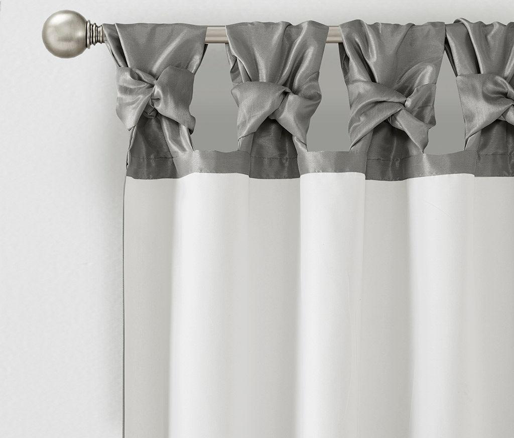 Emilia 108" Twist Tab Window Curtain Collection Charcoal Olliix.com