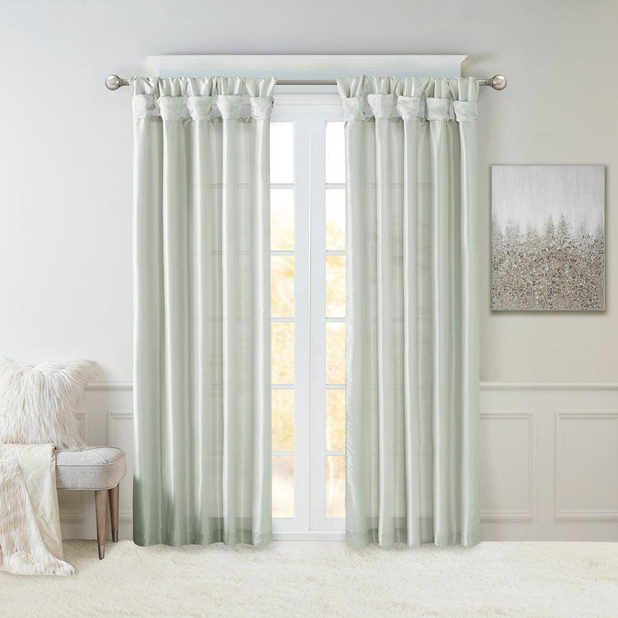 Emilia 108" Twist Tab Window Curtain Collection Dusty Aqua Olliix.com