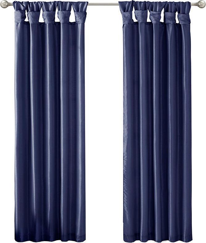 Emilia 108" Twist Tab Window Curtain Collection Navy Olliix.com