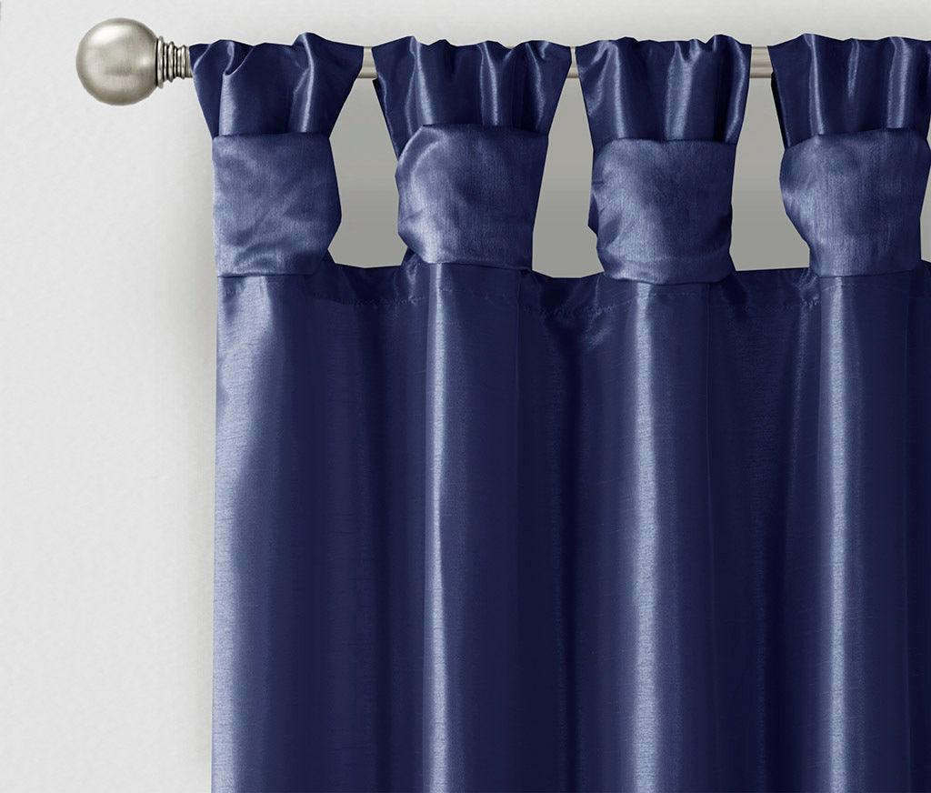 Emilia 108" Twist Tab Window Curtain Collection Navy Olliix.com