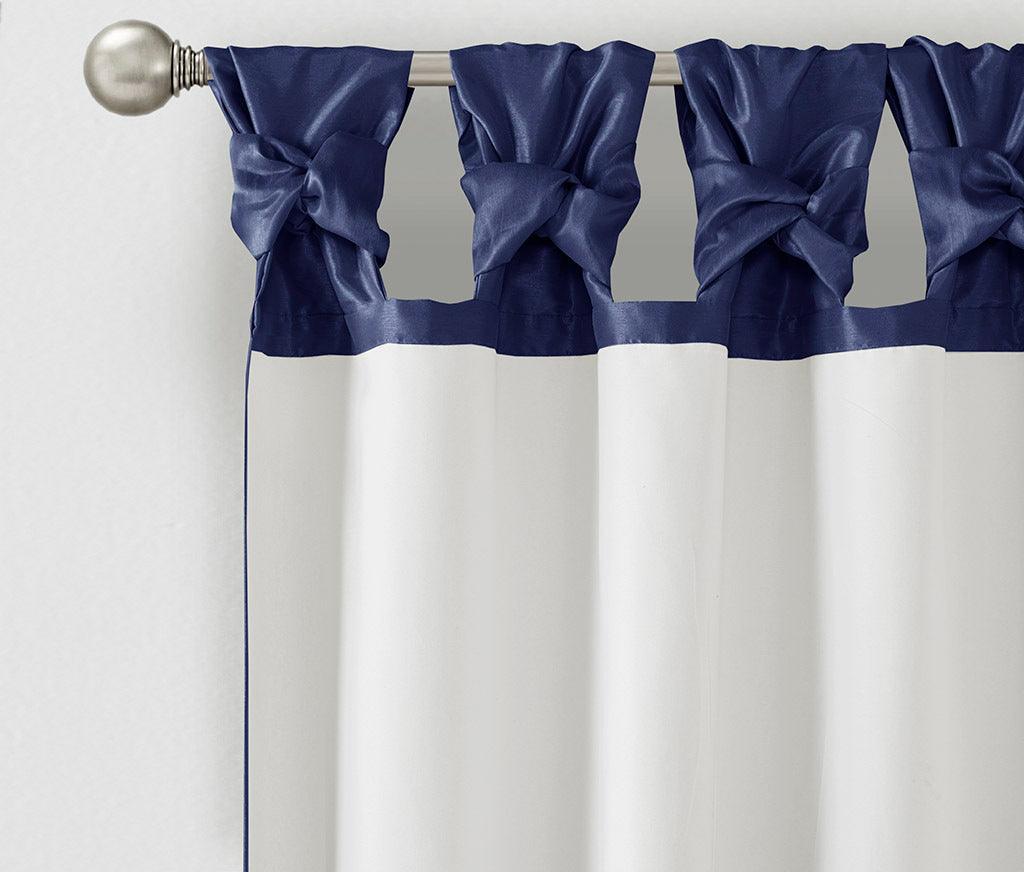 Emilia 108" Twist Tab Window Curtain Collection Navy Olliix.com