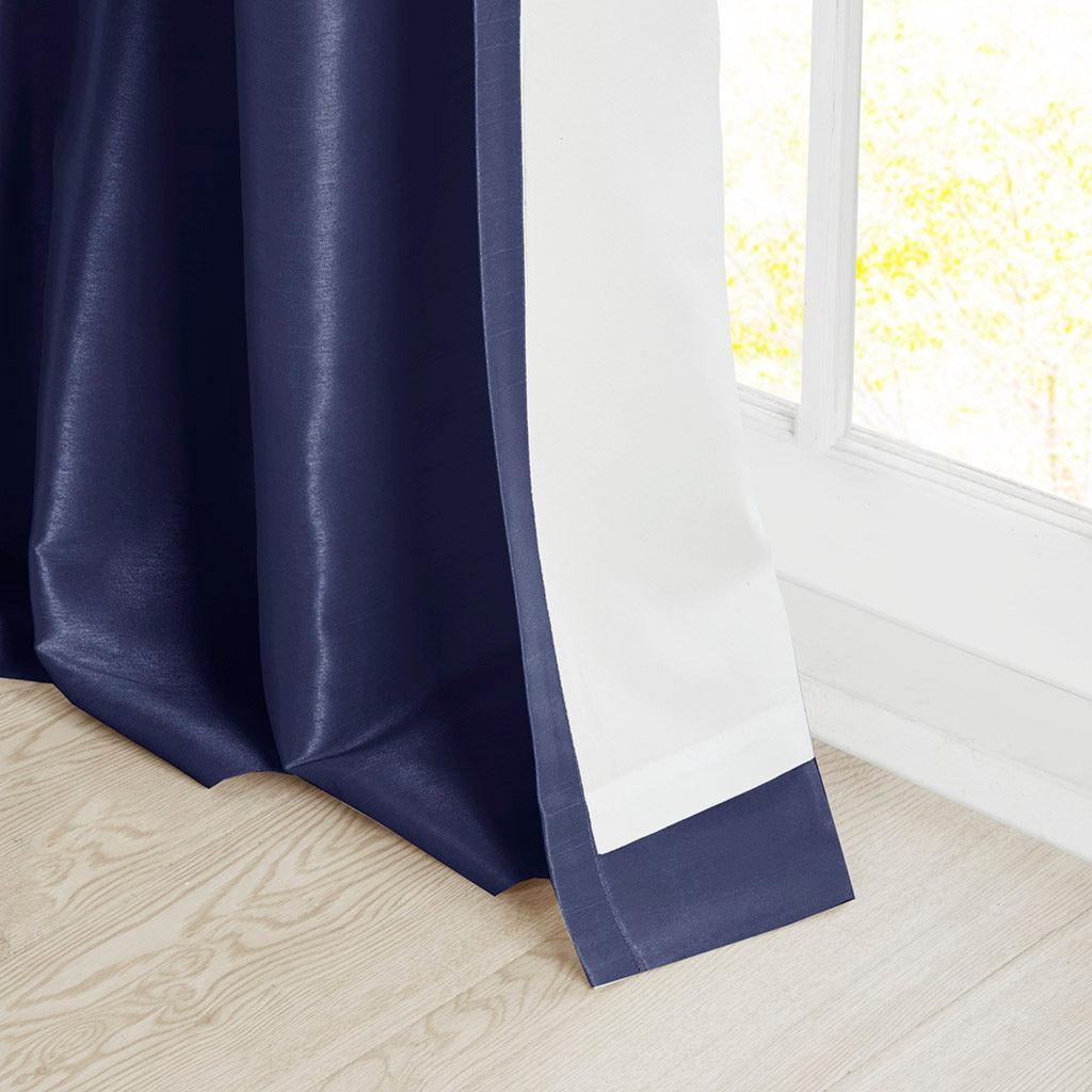 Emilia 108" Twist Tab Window Curtain Collection Navy Olliix.com